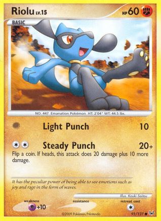 Riolu 091/127  - Reverse Holofoil Platinum - Common