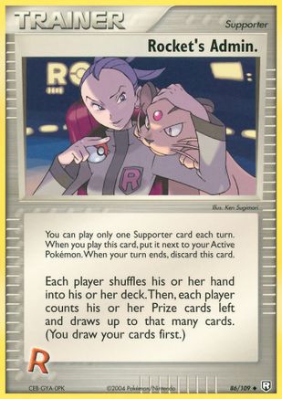 Rocket's Admin. 086/109  - Reverse Holofoil Team Rocket Returns - Uncommon