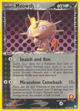 Rocket's Meowth 046/109  Team Rocket Returns - Uncommon