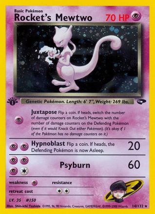 Rocket's Mewtwo 014/132  - 1st Edition Holofoil Gym Challenge - Holo Rare