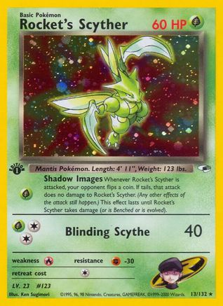 Rocket's Scyther 013/132  - Unlimited Holofoil Gym Heroes - Holo Rare