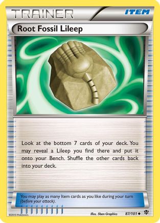 Root Fossil Lileep 087  - Reverse Holofoil Plasma Blast - Uncommon