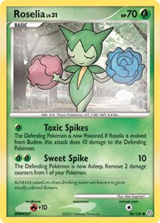 Roselia 096/130  - Reverse Holofoil Diamond and Pearl - Common