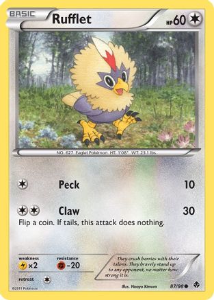 Rufflet (87) 087  - Reverse Holofoil Emerging Powers - Uncommon
