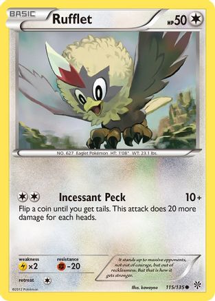 Rufflet 115  - Reverse Holofoil Plasma Storm - Common
