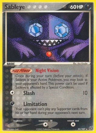 Sableye 023  - Reverse Holofoil Deoxys - Rare