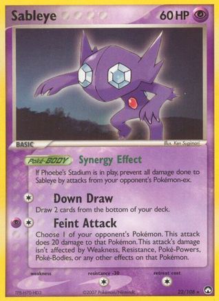 Sableye 022  - Reverse Holofoil Power Keepers - Rare