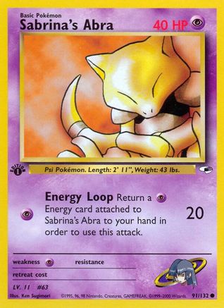 Sabrina's Abra 091/132  - Unlimited Gym Heroes - Common