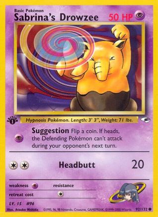 Sabrina's Drowzee 092/132  - 1st Edition Gym Heroes - Common