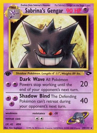Sabrina's Gengar 029/132  - 1st Edition Gym Challenge - Rare
