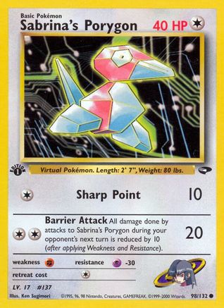 Sabrina's Porygon 098/132  - Unlimited Gym Challenge - Common