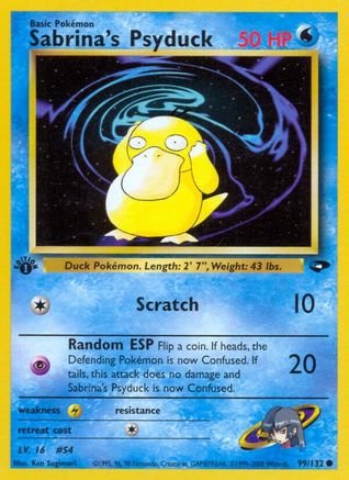 Sabrina's Psyduck 099/132  - 1st Edition Gym Challenge - Common