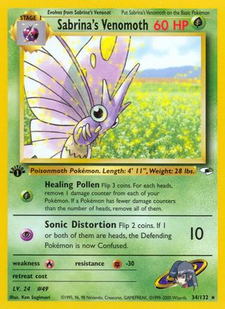 Sabrina's Venomoth 034/132  - Unlimited Gym Heroes - Rare