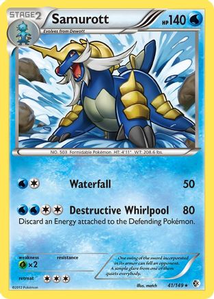 Samurott 041  - Reverse Holofoil Boundaries Crossed - Holo Rare