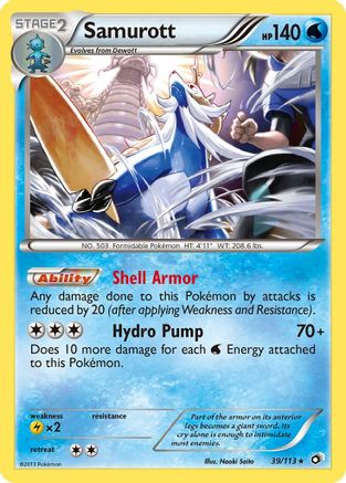Samurott 039/113  - Reverse Holofoil Legendary Treasures - Holo Rare