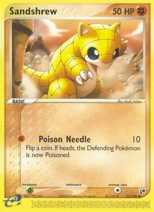 Sandshrew 075/100  - Reverse Holofoil Sandstorm - Common