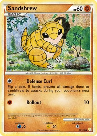 Sandshrew 079/123  HeartGold SoulSilver - Common