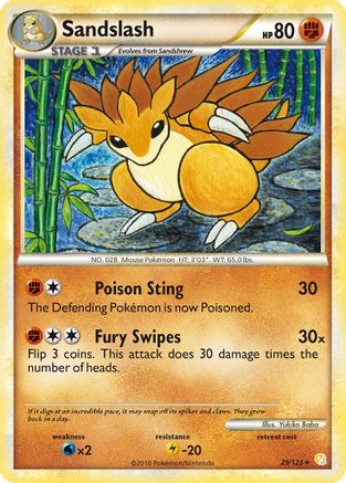 Sandslash 029  HeartGold SoulSilver - Rare