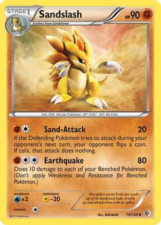 Sandslash 079  - Reverse Holofoil Boundaries Crossed - Uncommon