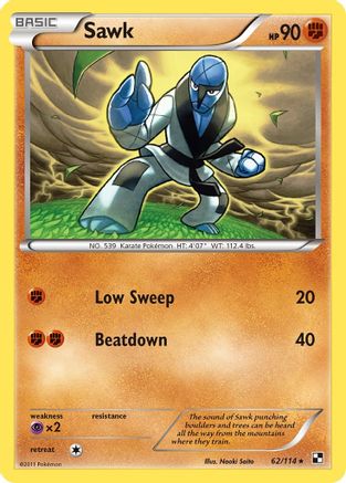 Sawk 062  - Reverse Holofoil Black and White - Rare