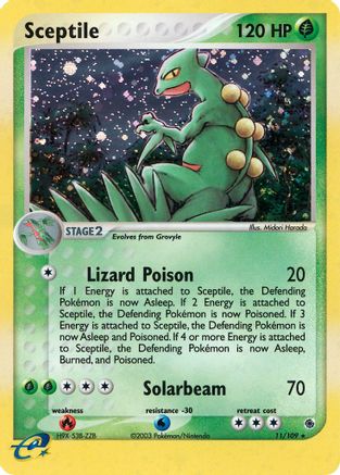 Sceptile 011/109  - Reverse Holofoil Ruby and Sapphire - Holo Rare
