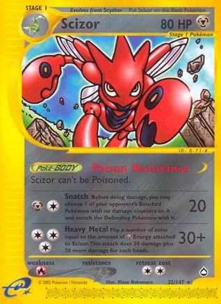 Scizor 032  Aquapolis - Rare