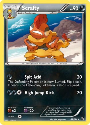 Scrafty 069  - Reverse Holofoil Black and White - Rare