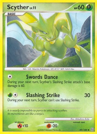 Scyther 049/100  - Reverse Holofoil Stormfront - Uncommon