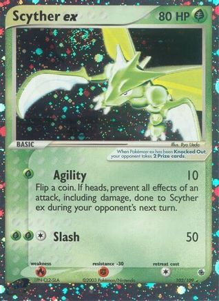 Scyther ex 102/109  - Holofoil Ruby and Sapphire - Ultra Rare