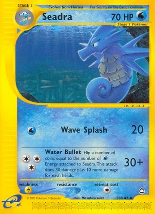 Seadra 058/147  - Reverse Holofoil Aquapolis - Uncommon