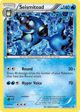 Seismitoad 042  - Reverse Holofoil Legendary Treasures - Rare