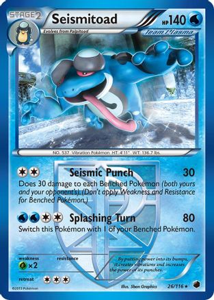 Seismitoad (Team Plasma) 026  Plasma Freeze - Rare