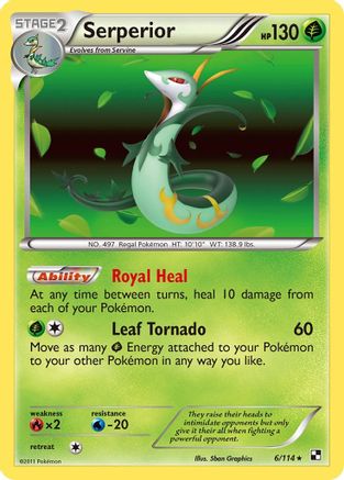 Serperior (6) 006/114  - Holofoil Black and White - Holo Rare