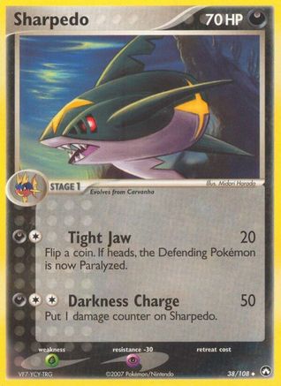 Sharpedo 038  - Reverse Holofoil Power Keepers - Uncommon