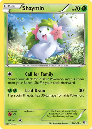 Shaymin 010  - Reverse Holofoil Boundaries Crossed - Rare