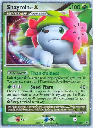 Shaymin Lv.X (Land Forme) 126  - Holofoil Platinum - Ultra Rare