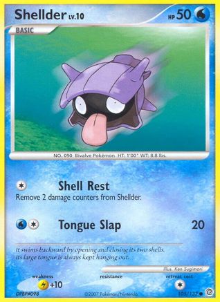 Shellder 105  - Reverse Holofoil Secret Wonders - Common