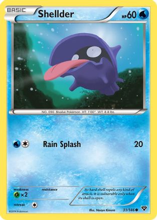 Shellder 031  - Reverse Holofoil XY Base Set - Common