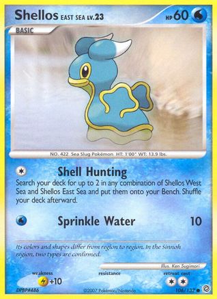Shellos East Sea 106/132  - Reverse Holofoil Secret Wonders - Common