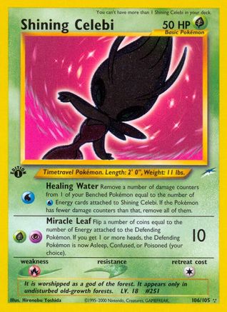 Shining Celebi 106  - Unlimited Holofoil Neo Destiny - Secret Rare