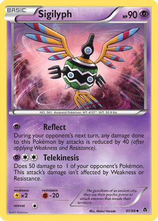 Sigilyph (41) 041  - Reverse Holofoil Emerging Powers - Uncommon