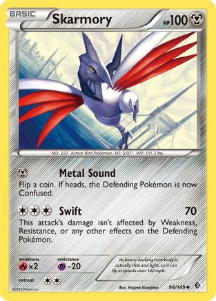 Skarmory (96) 096  - Reverse Holofoil Boundaries Crossed - Uncommon