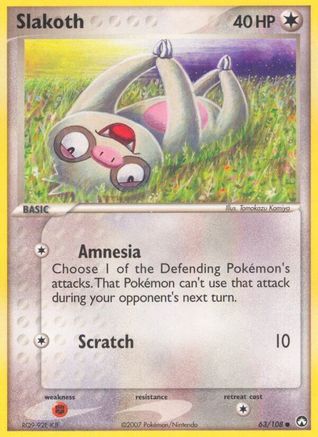 Slakoth 063/108  - Reverse Holofoil Power Keepers - Common