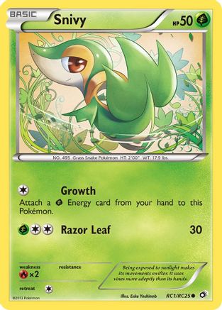 Snivy RC1/RC25  - Holofoil Legendary Treasures Radiant Collection - Common