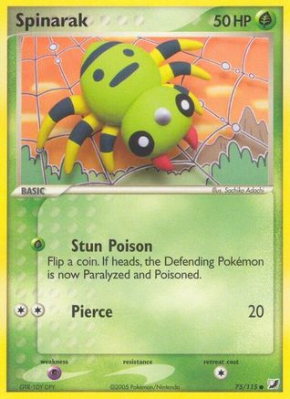 Spinarak 075/115  - Reverse Holofoil Unseen Forces - Common