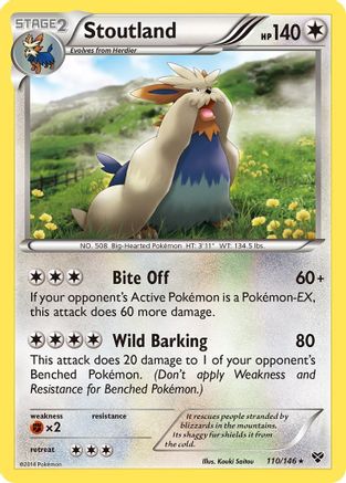 Stoutland 110  XY Base Set - Rare