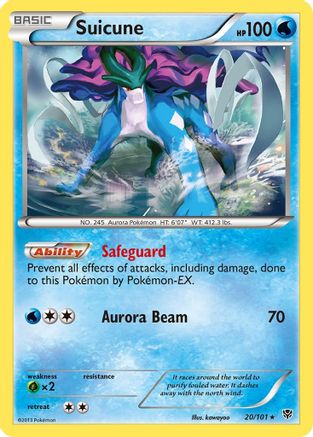 Suicune 020/101  - Reverse Holofoil Plasma Blast - Rare
