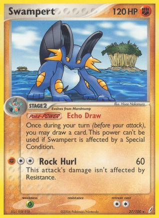 Swampert 027/100  - Reverse Holofoil Crystal Guardians - Rare