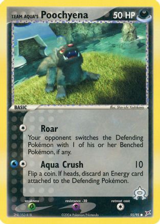 Team Aqua's Poochyena 055/95  - Reverse Holofoil Team Magma vs Team Aqua - Common