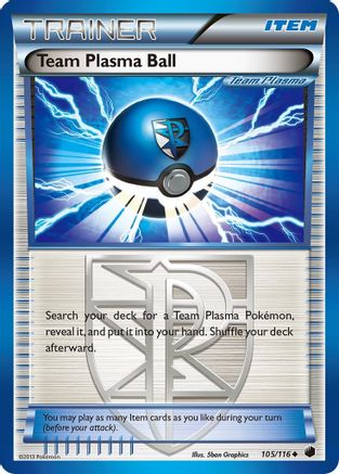 Team Plasma Ball (Team Plasma) 105/116  - Reverse Holofoil Plasma Freeze - Uncommon